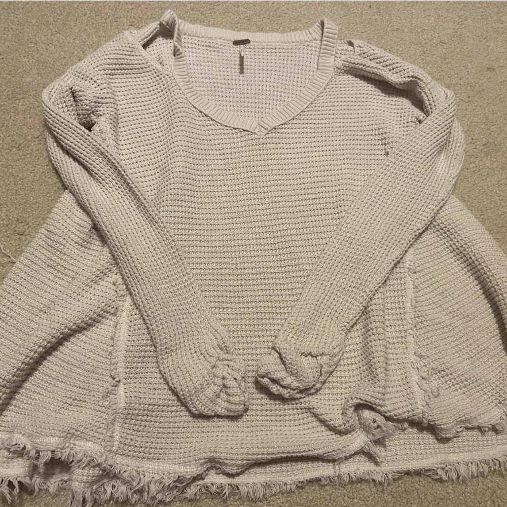 Free people exposed shoulder sweater